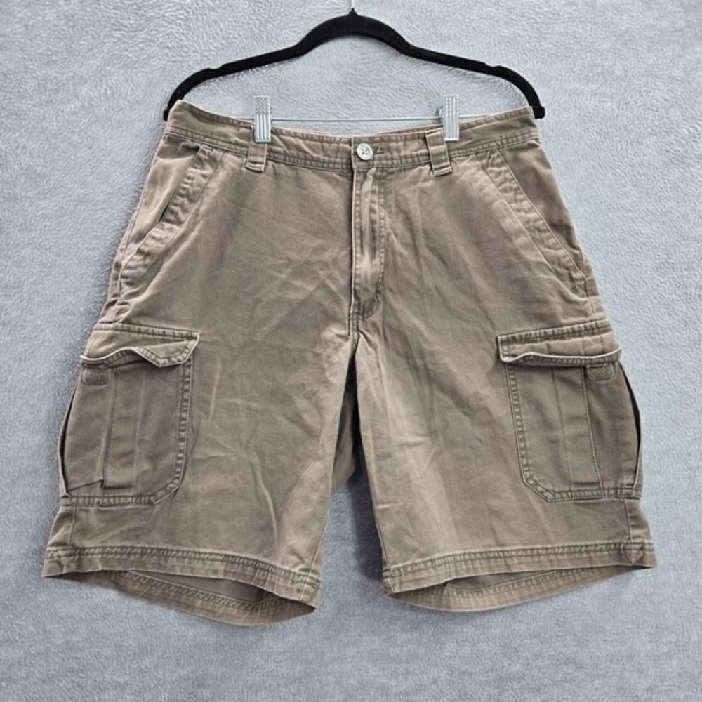 Columbia Men Shorts 32W Brown Cargo Twill Omni-Shade Button 9" Inseam Outdoor